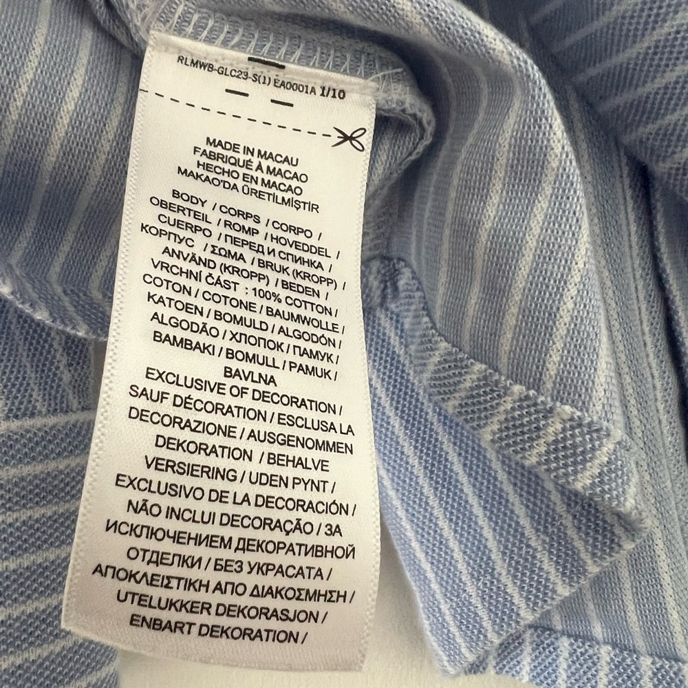 Polo by Ralph Lauren Blue White Striped Knit Cotton Oxford Shirt Boys 5 NWT - Picture 8 of 8